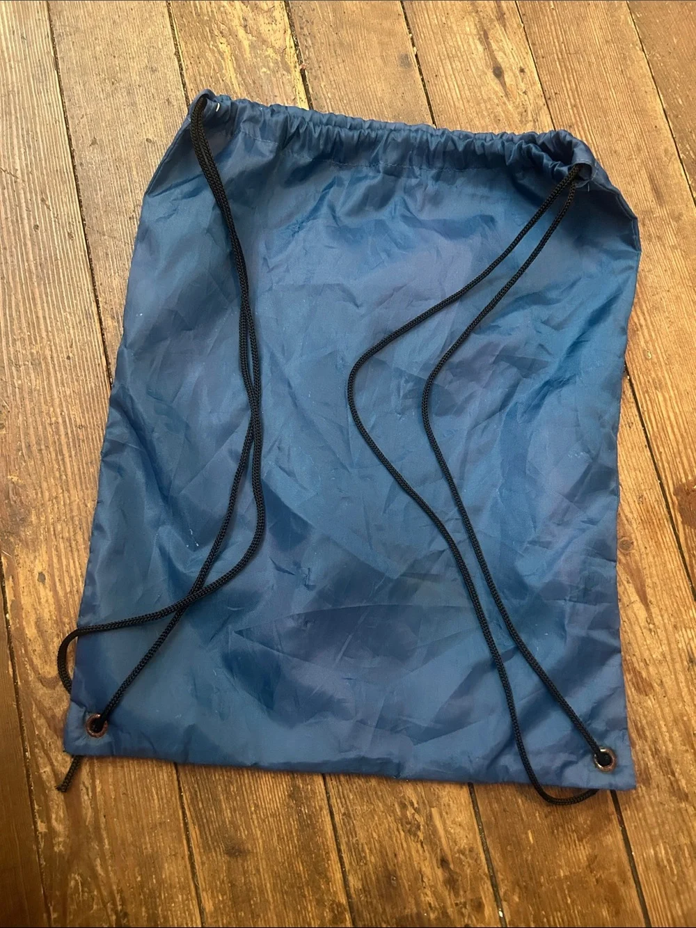 Blue Vinyl Drawstring Gym/Beach Sack Pack
